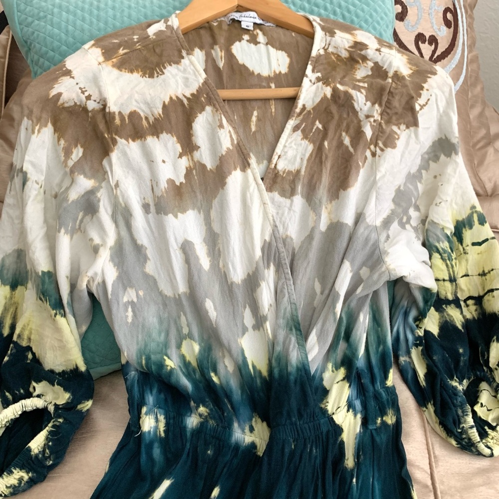 YFB Tie Dye Island Faux Wrap Maxi Dress